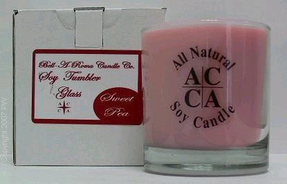 Hand Made Scented Soy 11oz Classic Jar Tumbler Glass Candle - Sweet Pea